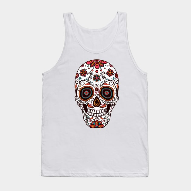 Colorful Skull Tank Top by MaiKStore